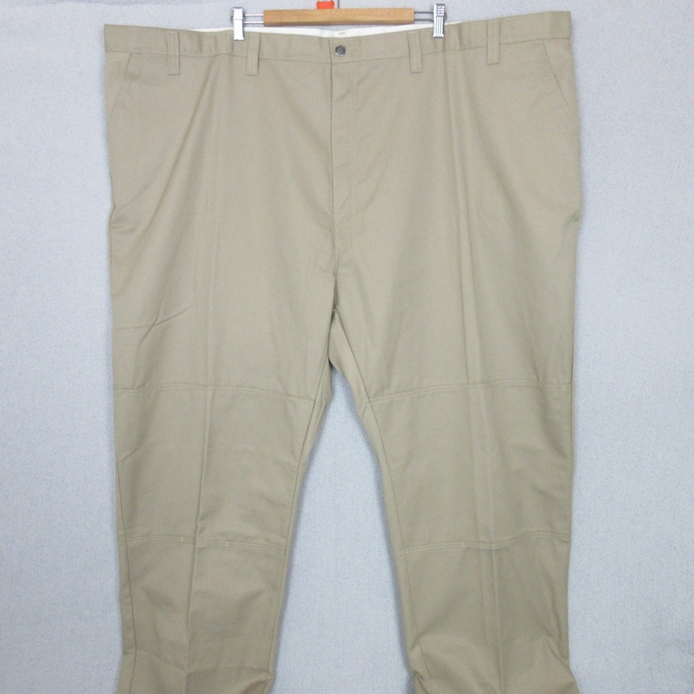Dickies Work Pants Khaki Straight Fit Double Knee Mens Size 58x36